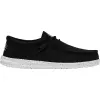 Men's Wide Fit Heydude 40009 Wally Slub Classic Slip On Shoes - Black sold by Wide Fit Shoes