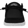 Men's Wide Fit Heydude 40009 Wally Slub Classic Slip On Shoes - Black sold by Wide Fit Shoes