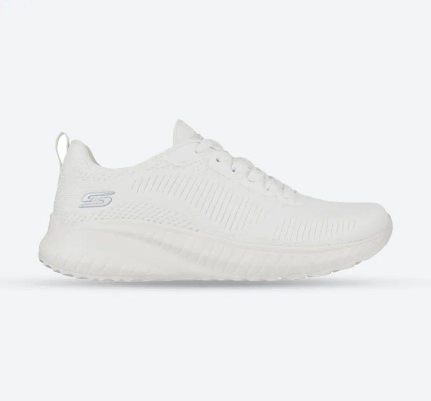 Womens Wide Fit Skechers Bobs Squad Chaos Face Off 117209 Vegan Trainers - Off White sold by Wide Fit Shoes