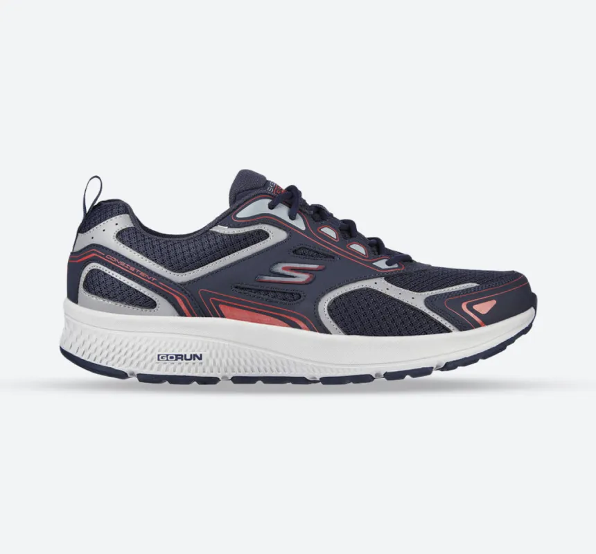 Men's Wide Fit Skechers 220034 Go Run Consistent Running Trainers - Navy/Red - Goga Mat sold by Wide Fit Shoes