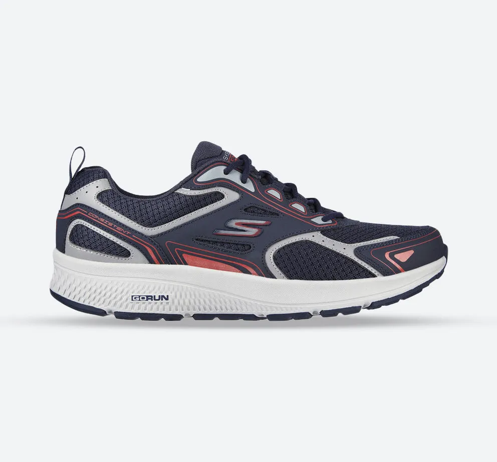 Men's Wide Fit Skechers 220034 Go Run Consistent Running Trainers - Navy/Red - Goga Mat sold by Wide Fit Shoes
