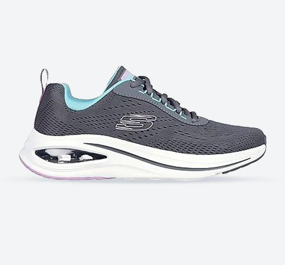 Women's Wide Fit Skechers 150131 Skech Air Meta Aired Out Trainers - Charcoal/Multi sold by Wide Fit Shoes
