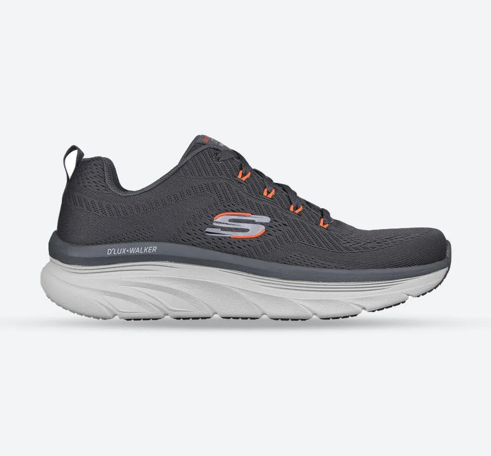Men's Wide Fit Skechers 232364 Relaxed Fit Meerno D'lux Walker Trainers - Charcoal/Orange sold by Wide Fit Shoes