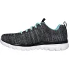 Women's Wide Fit Skechers 12614 Graceful Twisted Fortune Trainers - Black/Turquoise sold by Wide Fit Shoes