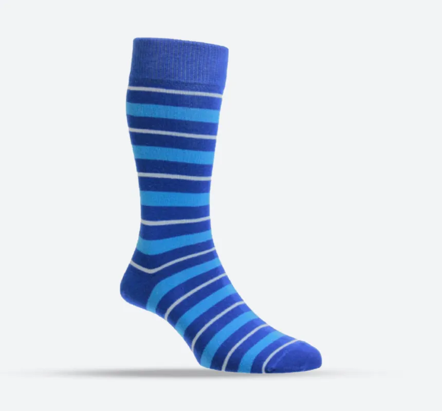 Mens HJ Hall HJ49 Sapphire/LT Blue Cotton Rich Socks made by Wide Fit Shoes