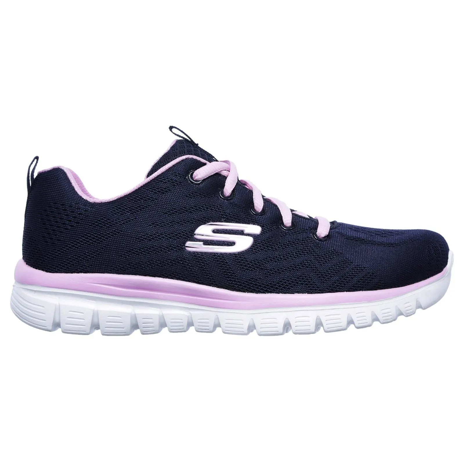Women's Wide Fit Skechers 12615 Graceful Get Connected Sports Trainers - Navy/Pink sold by Wide Fit Shoes product image thumbnail 4