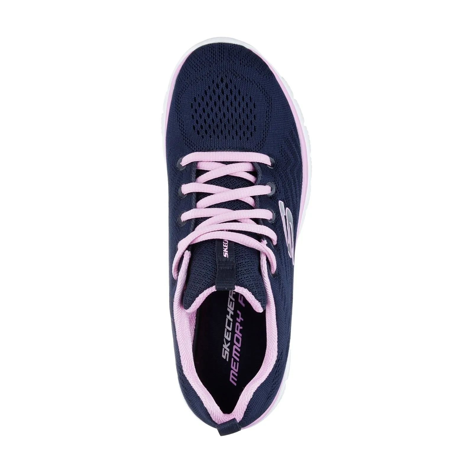 Women's Wide Fit Skechers 12615 Graceful Get Connected Sports Trainers - Navy/Pink sold by Wide Fit Shoes product image thumbnail 5