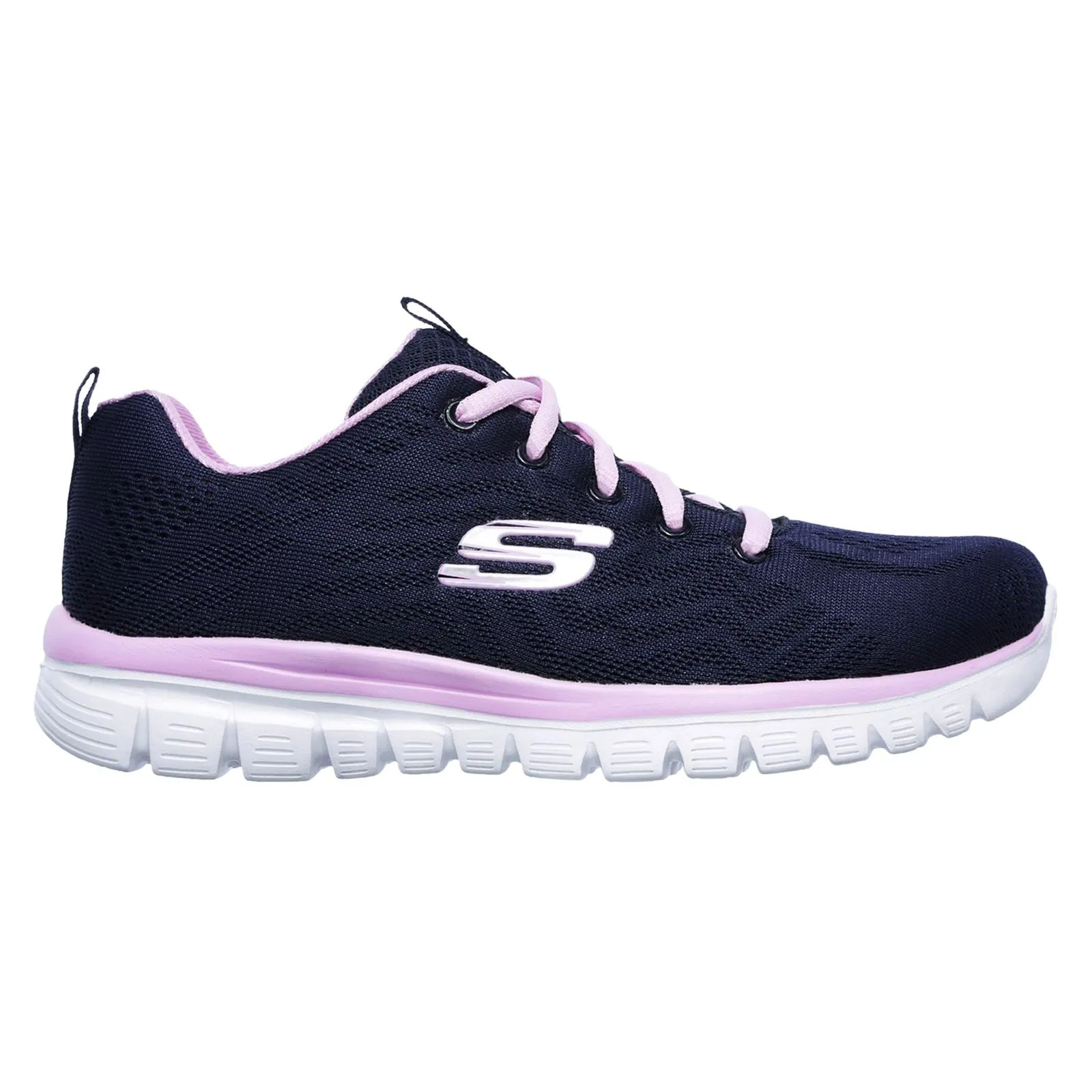 Women's Wide Fit Skechers 12615 Graceful Get Connected Sports Trainers - Navy/Pink sold by Wide Fit Shoes product image thumbnail 2