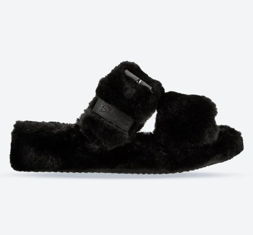 Women's Wide Fit Skechers 167238 Cozy Wedge Slippers made by Skechers