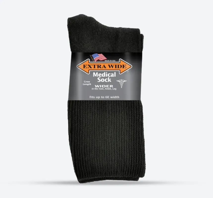 Womens Extra Wide 4850 Medical Crew Socks made by Wide Fit Shoes