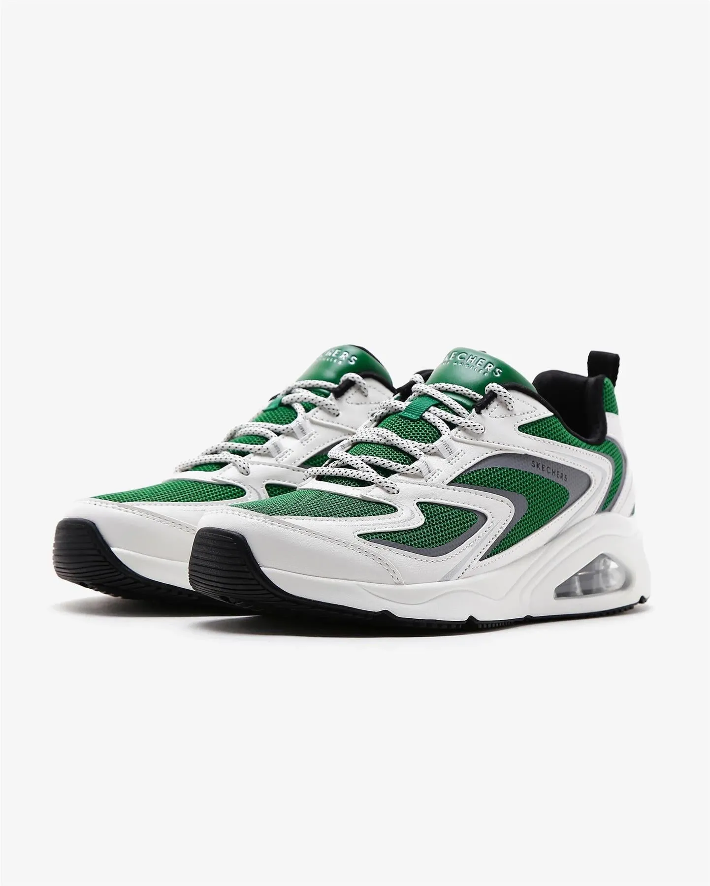 Women's Wide Fit Skechers 177424 Tres Air Uno Street Fl Air Trainers - White/Green sold by Wide Fit Shoes product image thumbnail 5