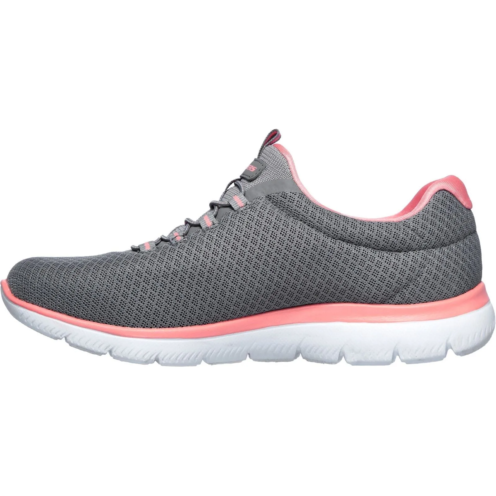 Women's Wide Fit Skechers 12980 Summits Slip On Sports Trainers - Grey/Pink sold by Wide Fit Shoes product image thumbnail 5