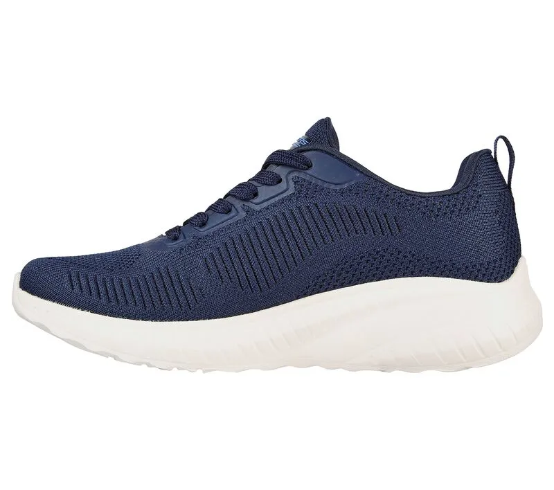 Womens Wide Fit Skechers Bobs Squad Chaos Face Off 117209 Vegan Trainers - Navy sold by Wide Fit Shoes product image thumbnail 4