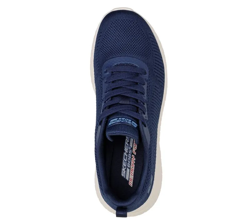 Womens Wide Fit Skechers Bobs Squad Chaos Face Off 117209 Vegan Trainers - Navy sold by Wide Fit Shoes product image thumbnail 5