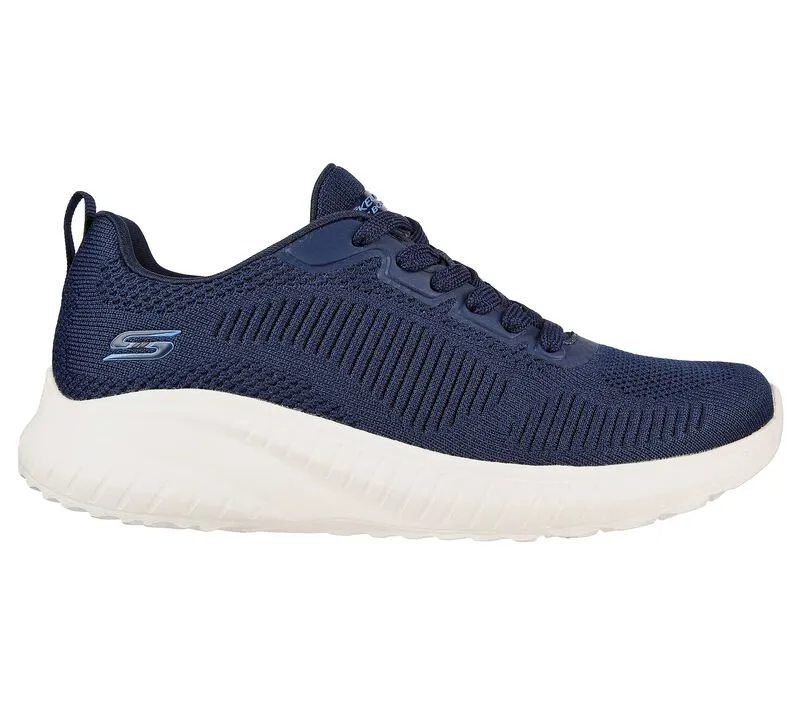 Womens Wide Fit Skechers Bobs Squad Chaos Face Off 117209 Vegan Trainers - Navy sold by Wide Fit Shoes product image thumbnail 2