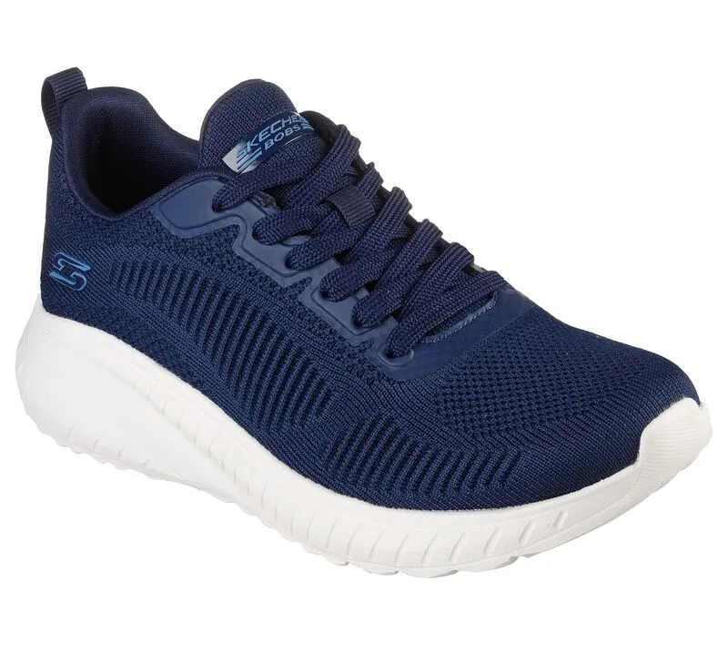Womens Wide Fit Skechers Bobs Squad Chaos Face Off 117209 Vegan Trainers - Navy sold by Wide Fit Shoes product image thumbnail 3