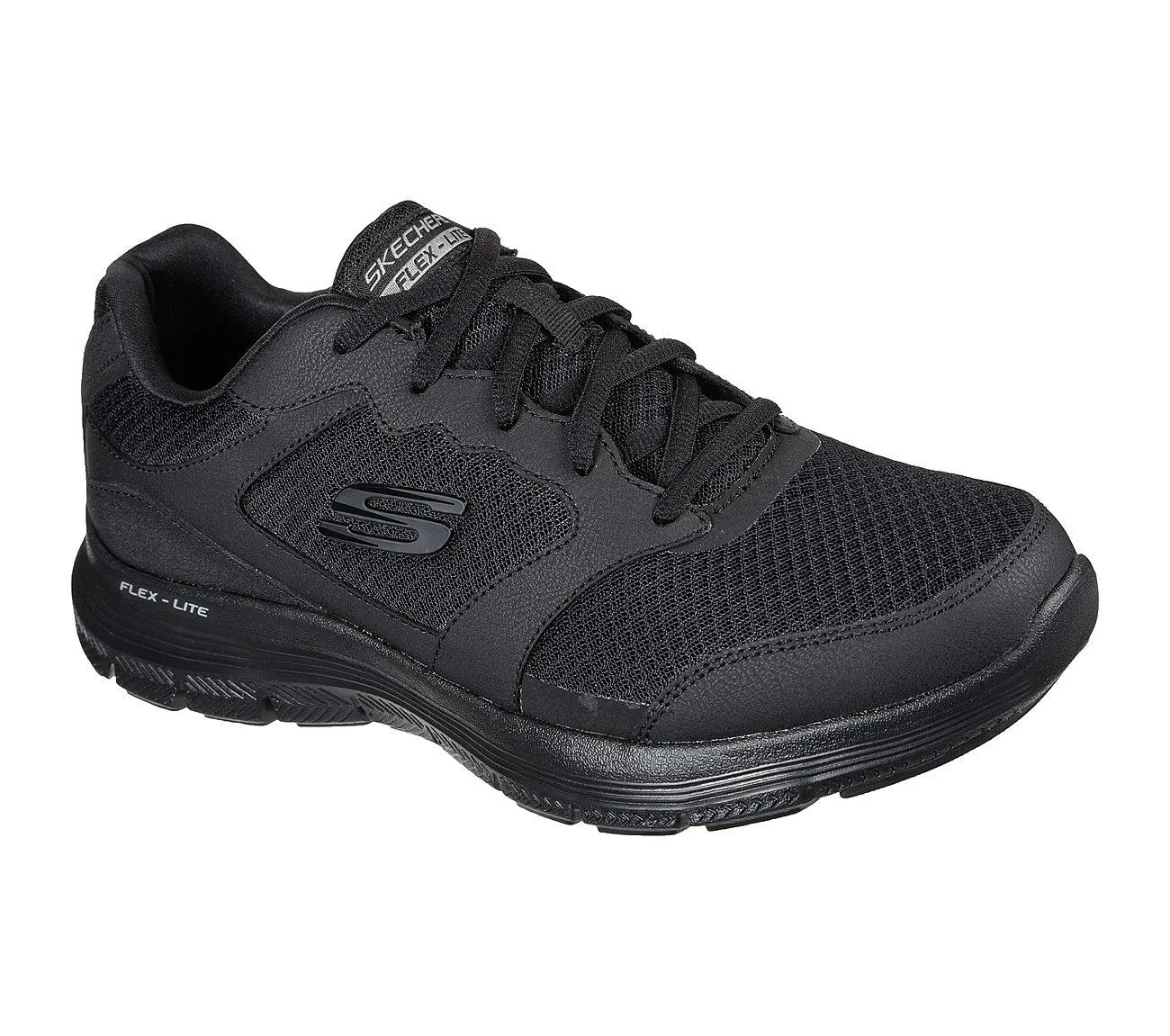Mens Wide Fit Skechers Flex Advantage 4.0 - 232225 Walking Black Trainers sold by Wide Fit Shoes product image thumbnail 3
