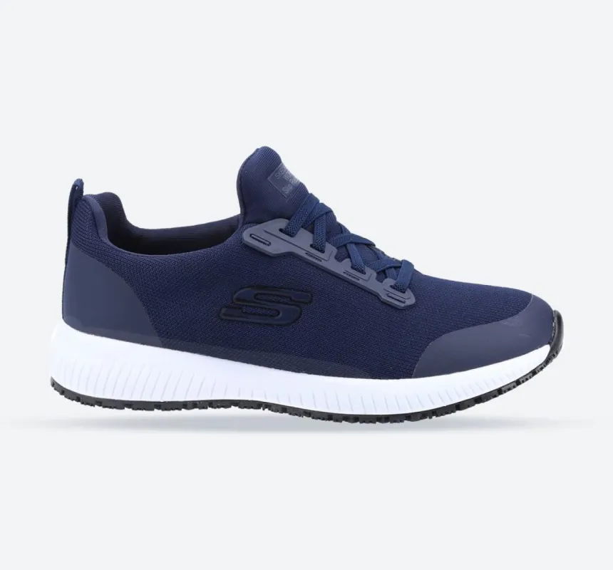 Women's Wide Fit Skechers 77222EC Squad SR Occupational Trainers - Navy sold by Wide Fit Shoes