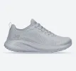 Women's Wide Fit Skechers Bobs Squad Chaos Face Off 117209 Vegan Trainers - Light Grey sold by Wide Fit Shoes