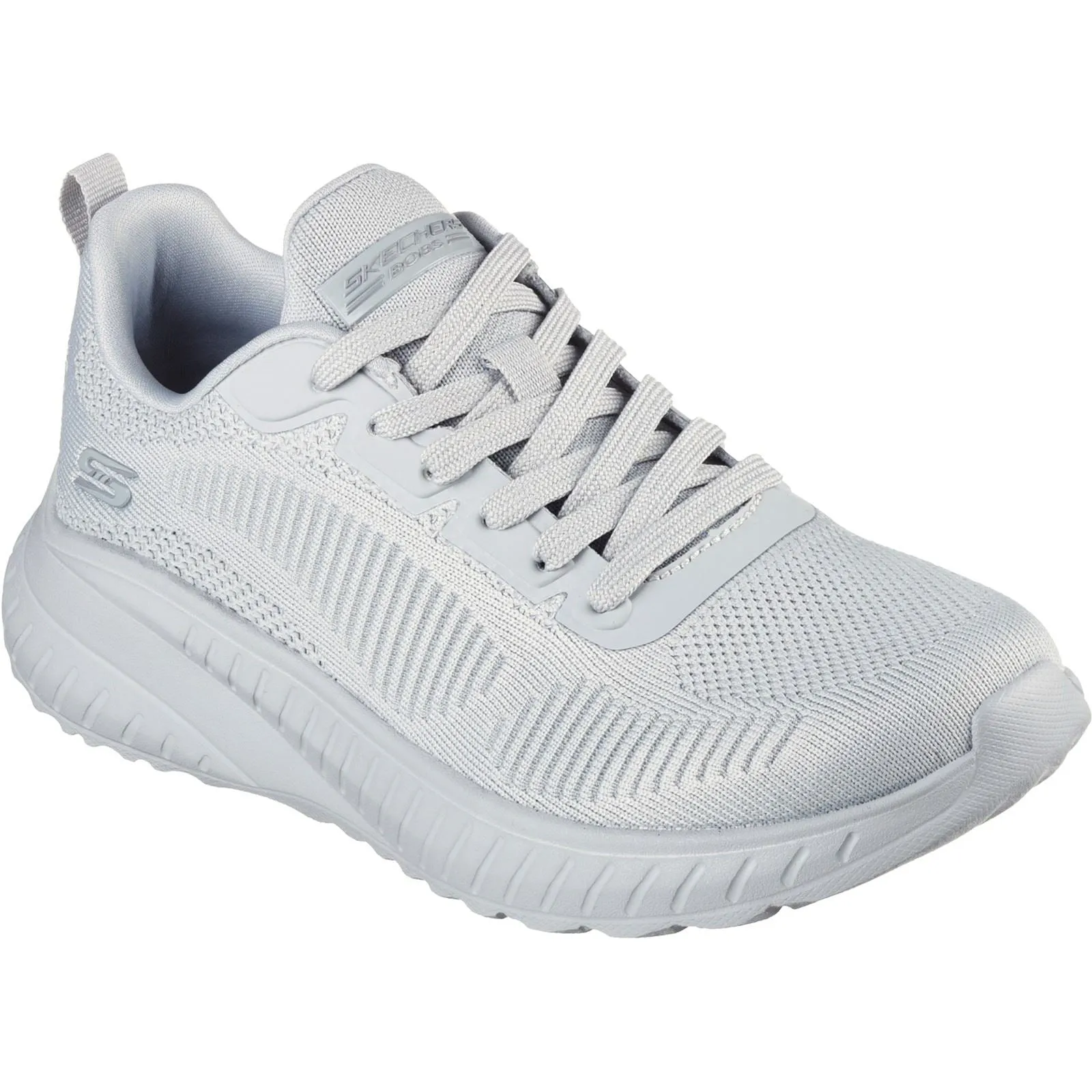 Women's Wide Fit Skechers Bobs Squad Chaos Face Off 117209 Vegan Trainers - Light Grey sold by Wide Fit Shoes product image thumbnail 3