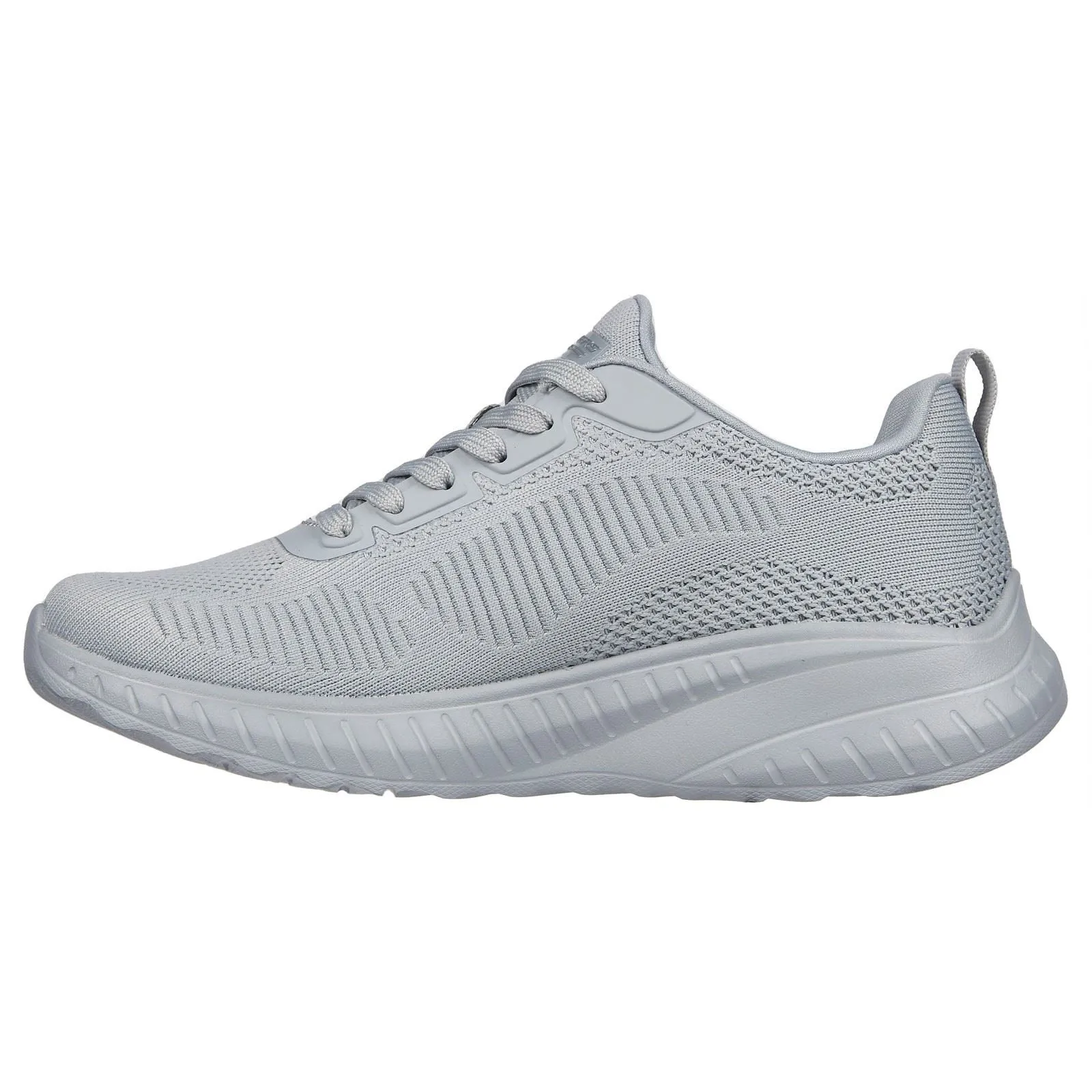 Women's Wide Fit Skechers Bobs Squad Chaos Face Off 117209 Vegan Trainers - Light Grey sold by Wide Fit Shoes product image thumbnail 4