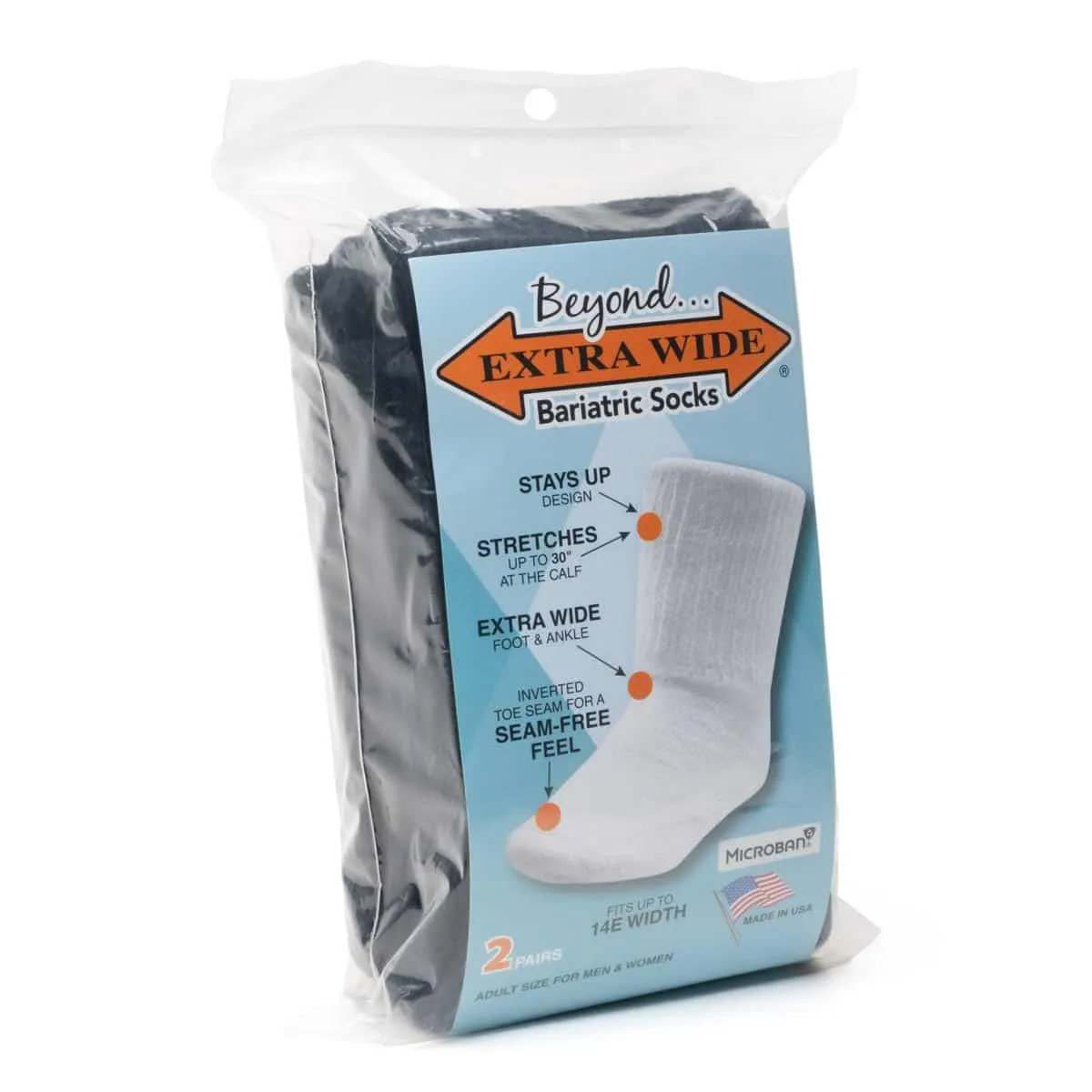 Mens Extra Wide 8961 Bariatric 2 Pairs Beyond Socks sold by Wide Fit Shoes product image thumbnail 2