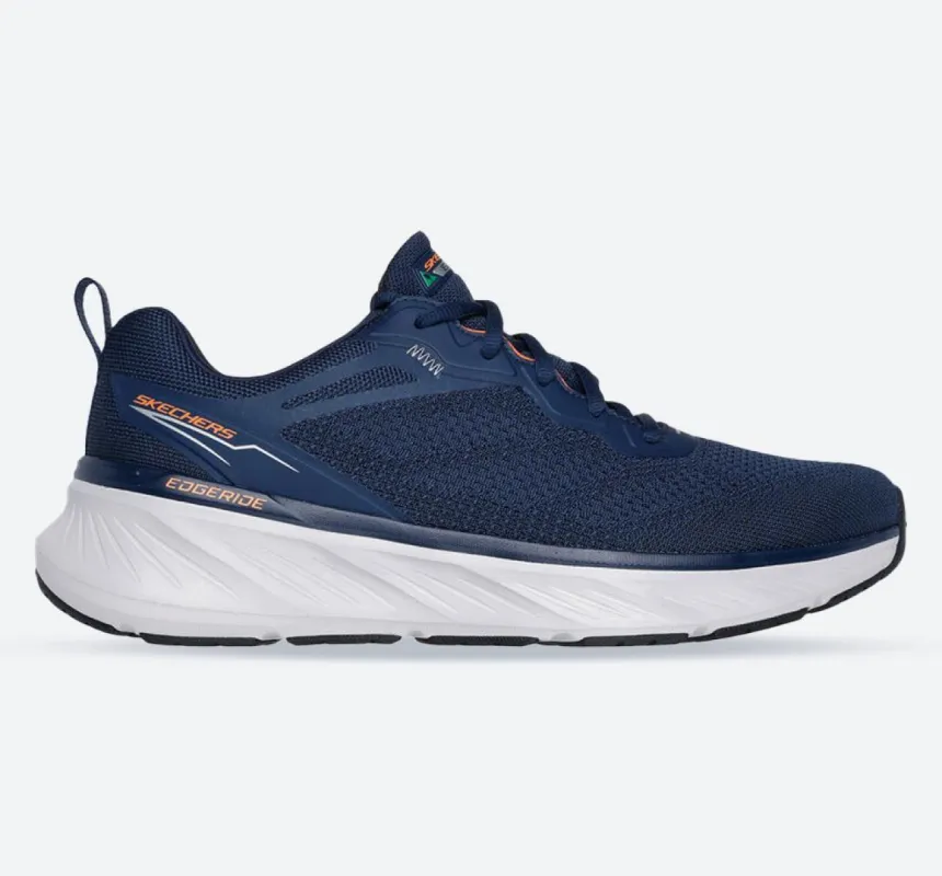 Men's Relaxed Fit Skechers 232836 Edgeride Exxo Trainers - Navy Orange sold by Wide Fit Shoes
