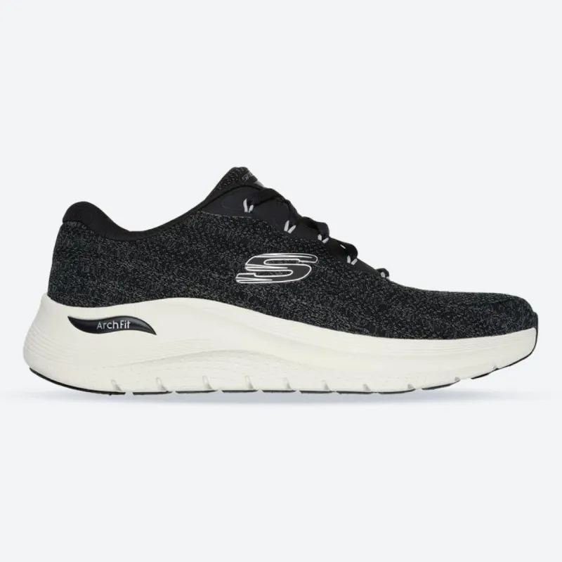 Men's Wide Fit Skechers 232701 Arch Fit 2.0 Road Wave Walking Trainers - Black sold by Wide Fit Shoes