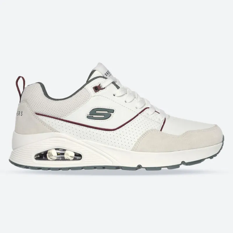 Men's Wide Fit Skechers 183020 Uno Retro One Trainers - White/Green sold by Wide Fit Shoes