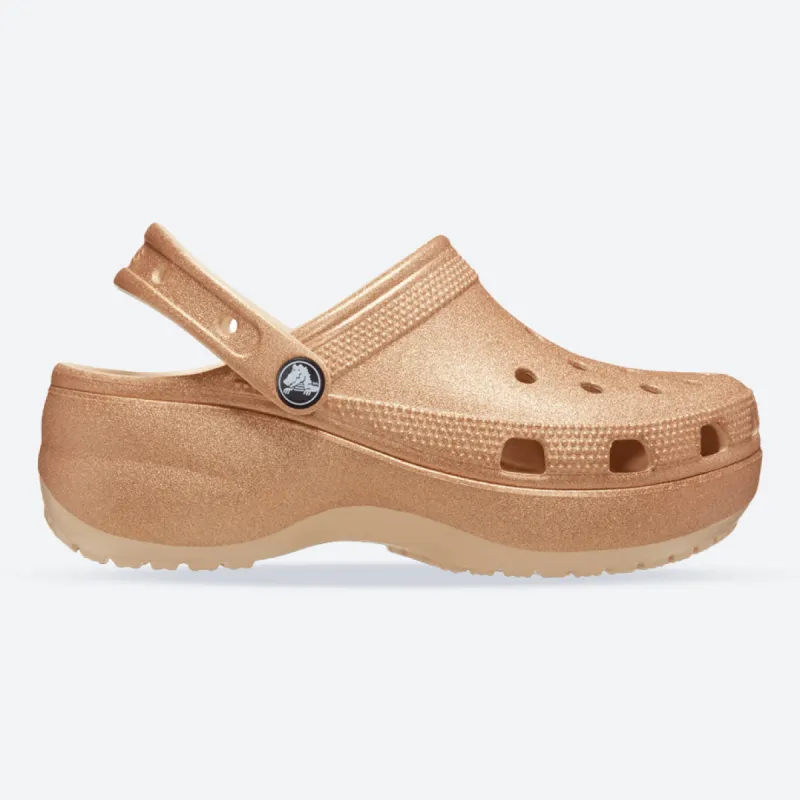 Women's Crocs 207241 Classic Platform Glitter Clog Sandals sold by Wide Fit Shoes