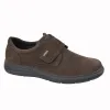 Men's Wide Fit Roamers M337 Touch Fastening Shoes - Brown Leather sold by Wide Fit Shoes