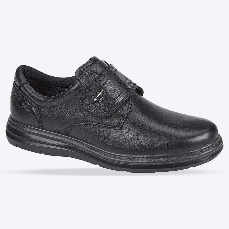 Men's Wide Fit Roamers M337 Touch Fastening Shoes - Black Leather sold by Wide Fit Shoes