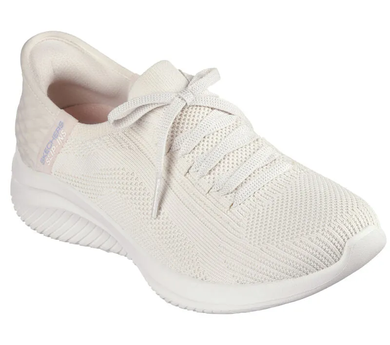 Women's Wide Fit Skechers 149710 Slip-ins Ultra Flex 3.0 Brilliant Trainers - Natural sold by Wide Fit Shoes product image thumbnail 4