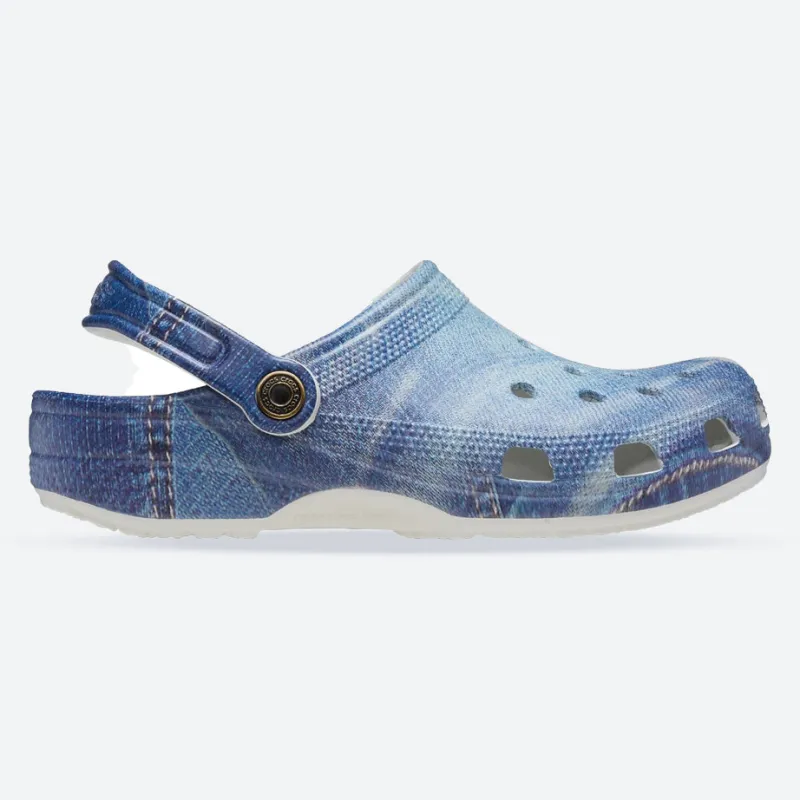 Men's Crocs 210402 Classic Denim Clog Sandals sold by Wide Fit Shoes