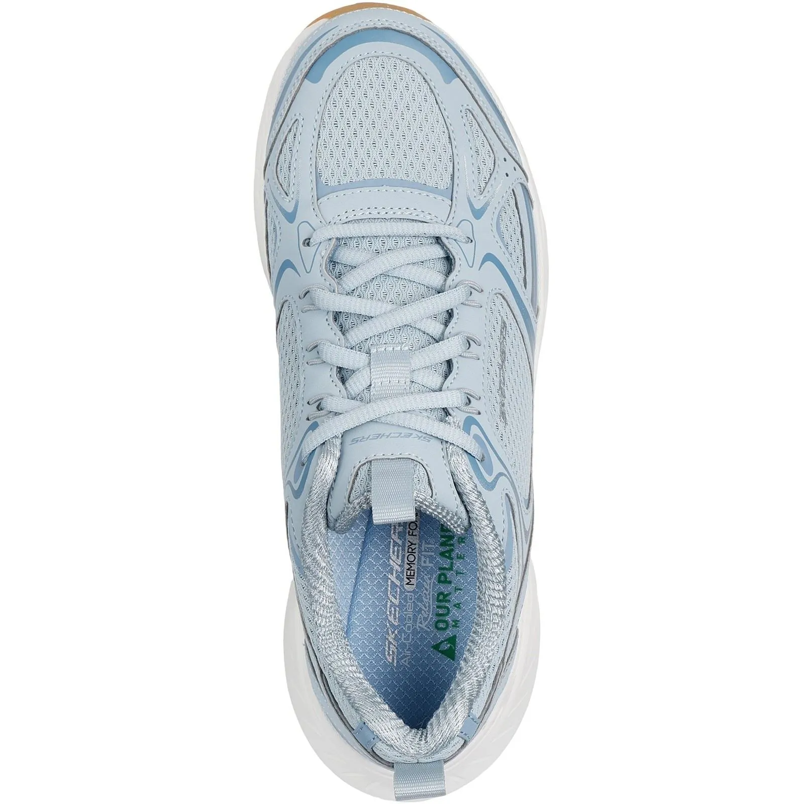 Women's Relaxed Fit Skechers 150475 Edgeride Silver Eclipse Trainers sold by Wide Fit Shoes product image thumbnail 4