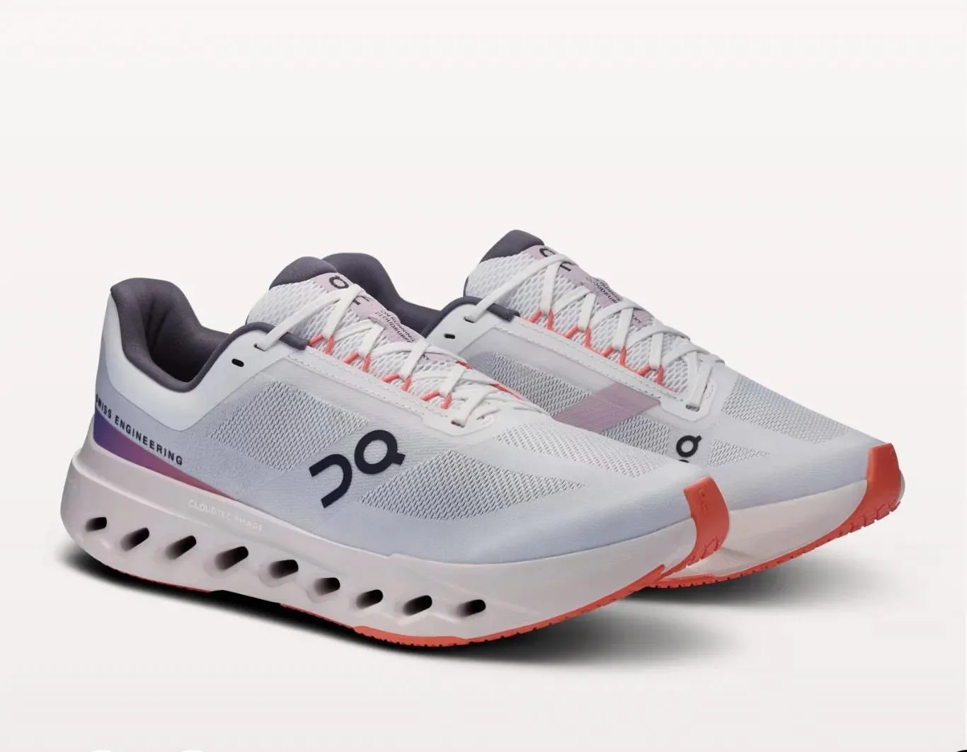 Women's Wide Fit On Cloudsurfer Next Wide Training Shoes - White/Flame sold by Wide Fit Shoes product image thumbnail 4