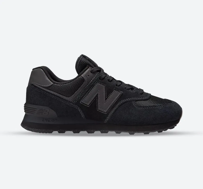 Men's Wide Fit New Balance ML574EVE Walking/Running Trainers - Exclusive - Black Width 4E sold by Wide Fit Shoes