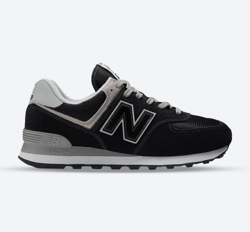Men's Wide Fit New Balance ML574EVB Walking/Running Trainers - Exclusive - Black/White ENCAP Width 4E sold by Wide Fit Shoes