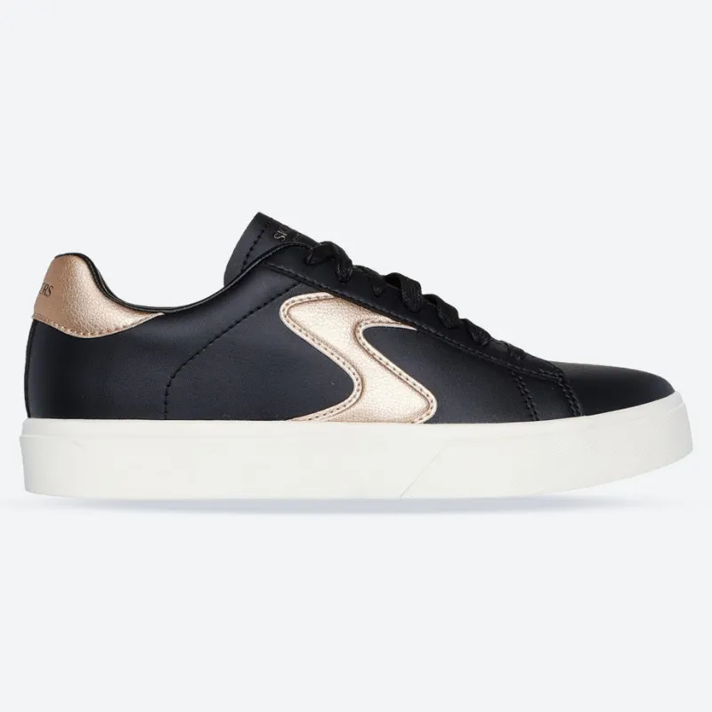 Women's Wide Fit Skechers 185016 Eden Lx Beaming Trainers - Black/Rose Gold sold by Wide Fit Shoes