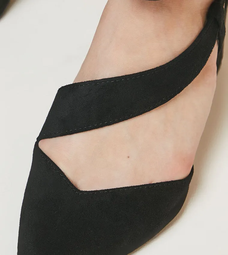 Women's Wide Fit Wallis Eve Asymmetric Strap Block Heel Pointed Court Shoes sold by Wide Fit Shoes product image thumbnail 2