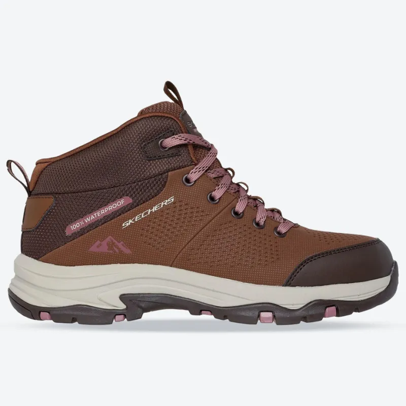 Women's Relaxed Fit Skechers 180005 Waterproof Trego Trail Destination Boots - Brown/Multi made by Skechers