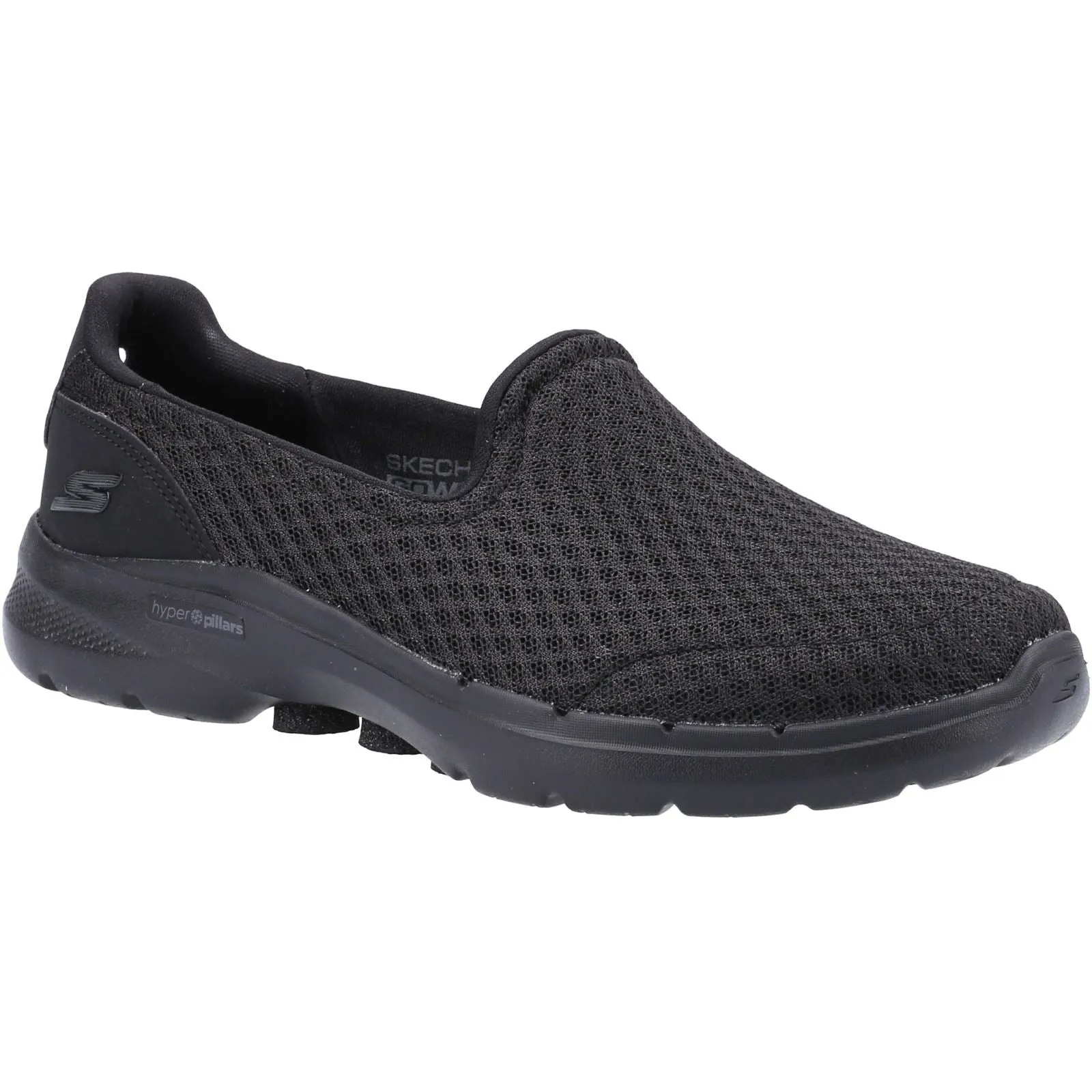 Women's Wide Fit Skechers 124508 Go Walk 6 Big Splash Trainers - Black/Black sold by Wide Fit Shoes product image thumbnail 3
