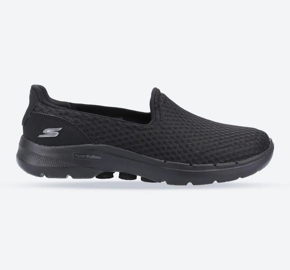 Women's Wide Fit Skechers 124508 Go Walk 6 Big Splash Trainers - Black/Black sold by Wide Fit Shoes