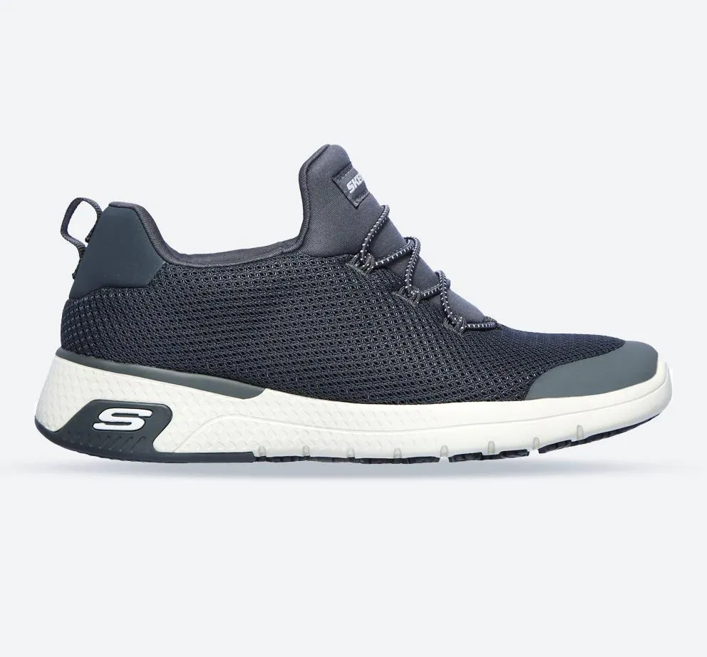 Women's Wide Fit Skechers 77281EC Marsing Waiola SR Safety Trainers - Charcoal sold by Wide Fit Shoes