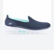 Women's Wide Fit Skechers 124508 Go Walk 6 Big Splash Trainers - Navy/Turquoise sold by Wide Fit Shoes