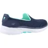 Women's Wide Fit Skechers 124508 Go Walk 6 Big Splash Trainers - Navy/Turquoise sold by Wide Fit Shoes