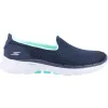 Women's Wide Fit Skechers 124508 Go Walk 6 Big Splash Trainers - Navy/Turquoise sold by Wide Fit Shoes
