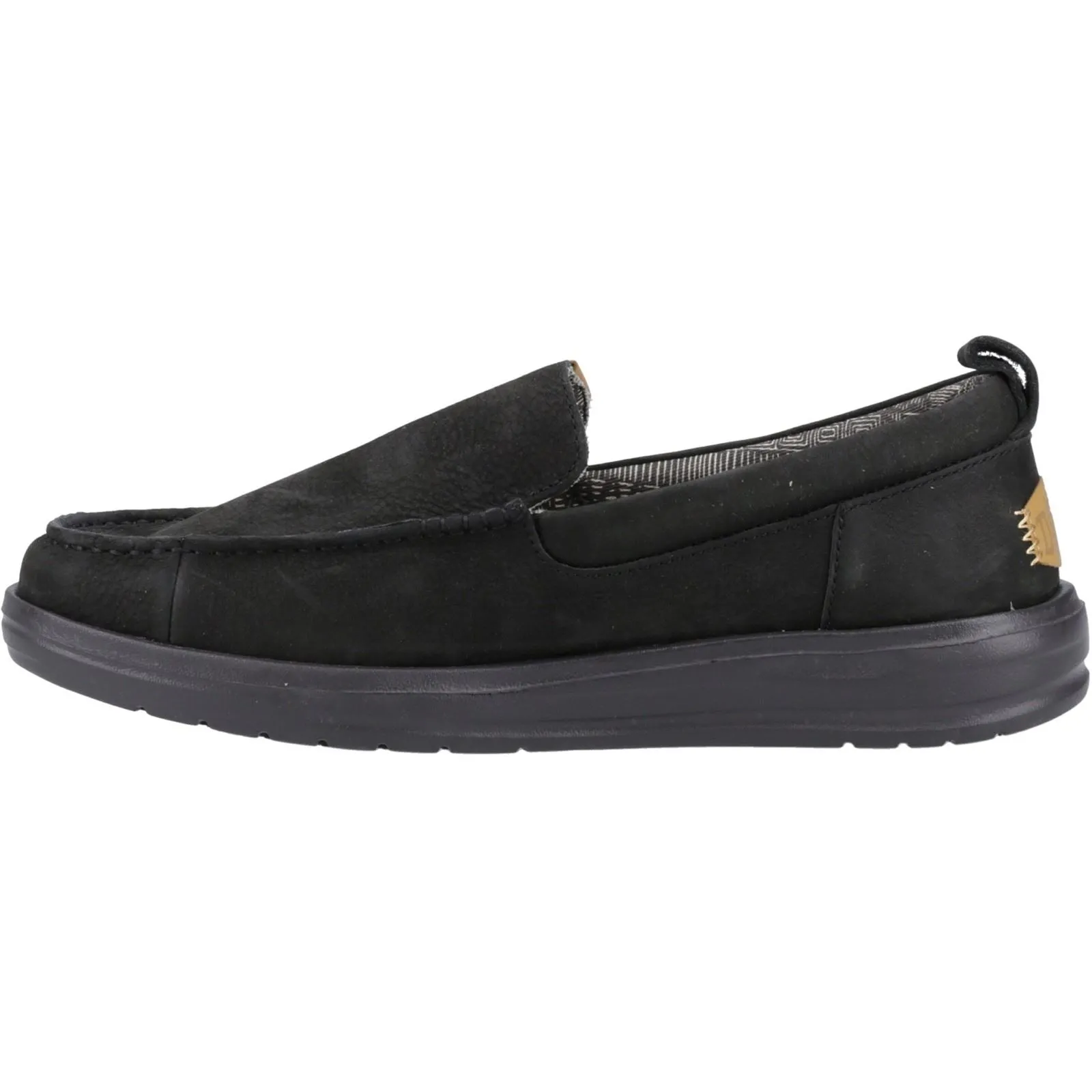 Men's Wide Fit Heydude 40173 Wally Grip Moc Craft Leather Shoes - Black sold by Wide Fit Shoes product image thumbnail 5