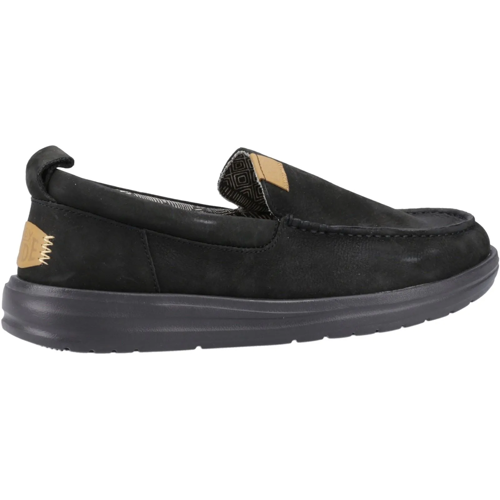 Men's Wide Fit Heydude 40173 Wally Grip Moc Craft Leather Shoes - Black sold by Wide Fit Shoes product image thumbnail 4