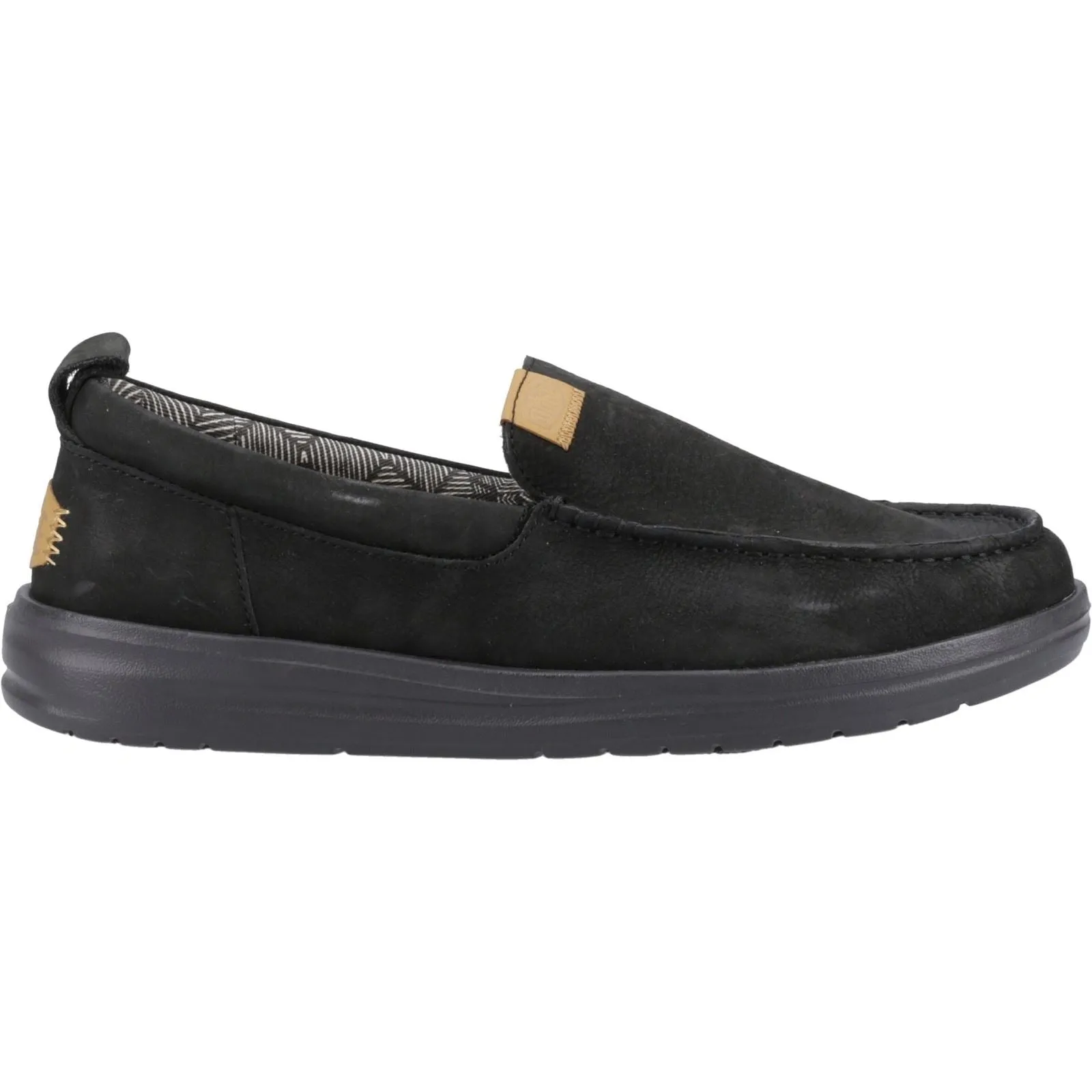 Men's Wide Fit Heydude 40173 Wally Grip Moc Craft Leather Shoes - Black sold by Wide Fit Shoes product image thumbnail 2